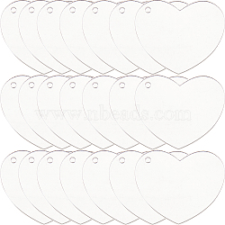 30PCS Transparent Acrylic Disc Big Pendants, Heart, Clear, 50x2mm(TACR-SC0001-17)