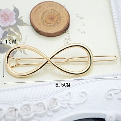 Alloy Geometric Hair Barrettes, Frog Buckle Hairpin for Women, Girls, Infinity, Golden, 65x21mm(OHAR-PW0001-216-01)