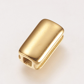 304 Stainless Steel Slide Charms, Rectangle, Golden, 10x5.5x4mm, Hole: 2mm