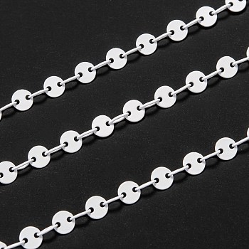 Spray Painted Brass Coffee Bean Chains, Soldered, with Spool, White, link: 4x3x0.5mm, bead: 4x0.6mm, 32.8 Feet(10m)/roll