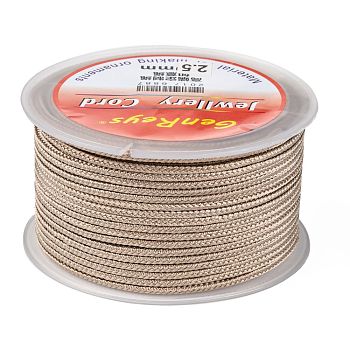 Braided Nylon Threads, Dyed, Khaki, 2.5mm, about 10.93 yards(10m)/roll