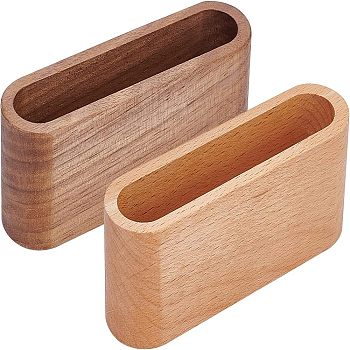 Olycraft 2Pcs 2 Style Wooden Cardcase, Column, Mixed Color, 11x3x4cm, Inner Size: 99x20mm, 1pcs/style