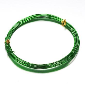 Round Aluminum Craft Wire, for DIY Arts and Craft Projects, Green, 12 Gauge, 2mm, 5m/roll(16.4 Feet/roll)
