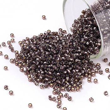 TOHO Round Seed Beads, Japanese Seed Beads, (2114) Silver Lined Milky Nutmeg, 15/0, 1.5mm, Hole: 0.7mm, about 3000pcs/10g