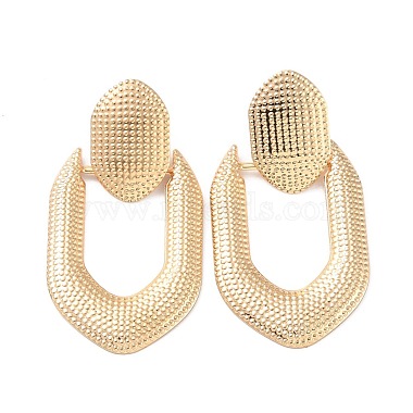 Huge Oval Iron Stud Earrings for Girl Women(EJEW-I258-08KCG)-2