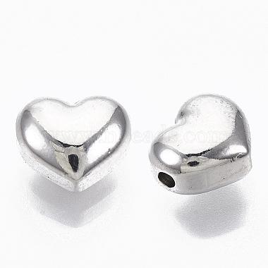 Real Platinum Plated Heart 201 Stainless Steel Beads