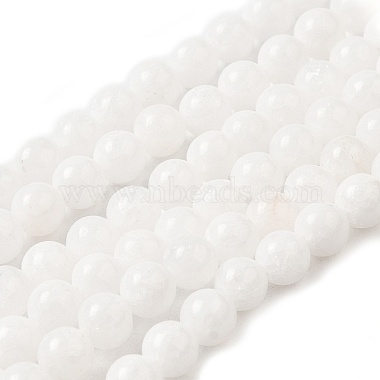 8mm White Round Malay Jade Beads