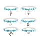 6Pcs 6 Style Synthetic Turquoise & Glass Beaded Stretch Bracelets Set(BJEW-JB08995)-1