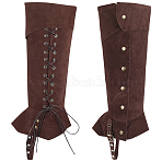 Velvet Boot Cover, Leg Guards, with Wax Rope & Iron Finding, Renaissance Medieval Viking Costume Accessories, Coffee, 519x220x8mm(AJEW-WH0010-71A)