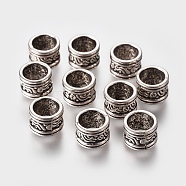 Alloy European Beads, Large Hole Beads, Cadmium Free & Nickel Free & Lead Free, Antique Silver, Column, Size: about 9mm in diameter, 7mm thick, hole: 7mm, about 1043pcs/1000g(LF11536Y-NF)