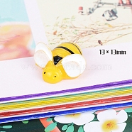 Resin Cabochons, Bee, Gold, 13x13mm(RESI-WH0024-67)