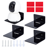 Acrylic Wall Mounted Display Stands, Floating Wall Shelf, with Adhesive Stickers, for Webcams Camera Router Display, Black, 8.65x7.9x4.25cm(ODIS-WH0038-45A)
