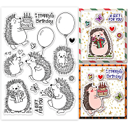 PVC Stamps, for DIY Scrapbooking, Photo Album Decorative, Cards Making, Stamp Sheets, Film Frame, Hedgehog Pattern, 21x14.8x0.3cm(DIY-WH0371-0007)