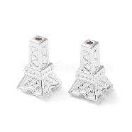 Alloy Beads, Long-Lasting Plated, Eiffel Tower, Silver, 12x7x7mm, Hole: 1.2mm(PALLOY-F309-04S)