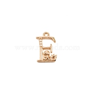 Brass Micro Pave Cubic Zirconia Charms, Long-plating, Letter, Letter.E, 16x10x3mm, Hole: 1.5mm(KK-TAC0004-04E)
