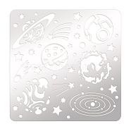 Stainless Steel Cutting Dies Stencils, for DIY Scrapbooking/Photo Album, Decorative Embossing DIY Paper Card, Stainless Steel Color, Planet Pattern, 15.6x15.6cm(DIY-WH0279-047)