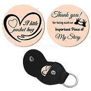 2Pcs 2 Style PU Leather Guitar Clip, with Stainless Steel Ring & Commemorative Coins, for DIY Musical Instrument Accessories, Heart Pattern, 1pc/sytle(AJEW-CN0001-21L)