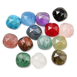 Natural Mixed Gemstone Cabochons, Faceted Square, 8x8x4mm(G-M431-01-1)