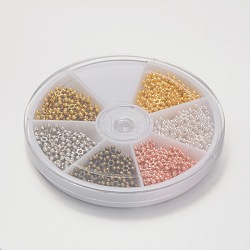 Snowflake Zinc Alloy Beads Spacers, Mixed Color, 8x2mm, Hole: 1mm, about 228pcs/box, 38pcs/compartment(PALLOY-X0032-B)