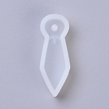 Pendant Silicone Molds, Resin Casting Molds, For UV Resin, Epoxy Resin Jewelry Making, Tie, White, 38x14x8mm, Hole: 2.5mm