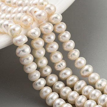 Natural Cultured Freshwater Pearl Beads Strands, Rondelle, Grade 5A+, Moccasin, 5~6mm, Hole: 0.6mm, about 41pcs/strand, 7.48 ~7.68 inch(19~19.5cm)