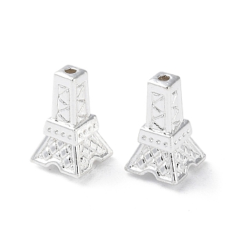 Alloy Beads, Long-Lasting Plated, Eiffel Tower, Silver, 12x7x7mm, Hole: 1.2mm