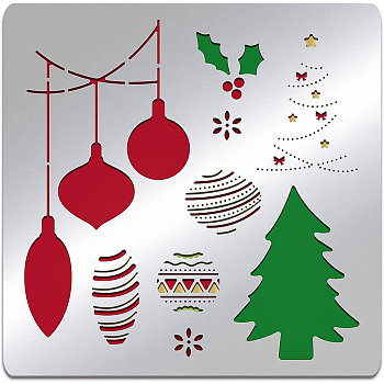 Stainless Steel Cutting Dies Stencils, for DIY Scrapbooking/Photo Album, Decorative Embossing DIY Paper Card, Matte Style, Stainless Steel Color, Christmas Tree Pattern, 15.6x15.6cm