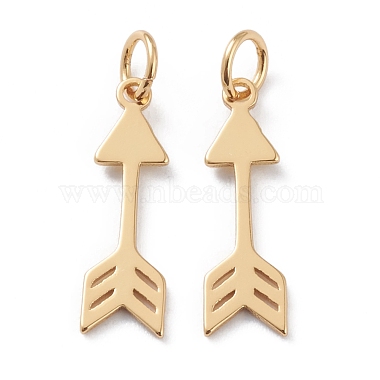 Real 18K Gold Plated Arrow Brass Charms