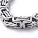 Unisex 201 Stainless Steel Byzantine Chain Bracelets(BJEW-L637-34C-P)-2