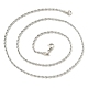 5 pièces 304 colliers de chaîne de corde de torsion ronde en acier inoxydable pour hommes femmes(NJEW-YW0001-07)-3
