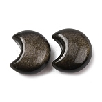 Natural Golden Sheen Obsidian Beads, Crescent Moon, 16.5x14x8mm, Hole: 1.2mm(G-Z156-A05)