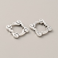 Tibetan Style Alloy Bead Frame, Antique Silver, Square, 14x14.5x2.5mm, Hole: 1.2mm, 95~100pcs/bag.(FIND-WH0034-45AS-06)