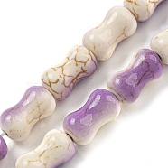 Baking Paint Synthetic Turquoise Beads Strands, with Enamel, Bone, Medium Purple,  13x7.5~8mm, Hole: 1.4mm, about 27pcs/strand, 14.96~15.08''(38~38.3cm)(G-H060-05A)