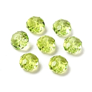 Glass Imitation Austrian Crystal Beads, Faceted, Rondelle, Green Yellow, 8x5~5.5mm, Hole: 1.2~1.5mm(GLAA-D015-01A-16)