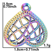 Stainless Steel Pendants, Heart Charm, Rainbow Color, 19x18x1.5mm(PW-WG26916-02)