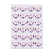 Cute Garcinia Mangostana Pattern Photo Corner Self-Adhesive Stickers, for DIY Scrapbook, Picture Album, Personal Journal, Purple, 12.5x9x0.07cm, Stickers: 22x20mm, 24pcs/sheet(DIY-K016-B03)