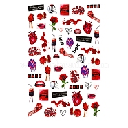 Halloween Nail Stickers, Skull Claw Print Self-adhesive Nail Art Supplies, for Woman Girls DIY Nail Art Design, Heart Pattern, 15.2x9cm(MRMJ-R128-B090)
