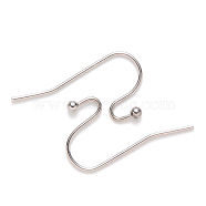 304 Stainless Steel Earring Hooks, Ear Wire, Stainless Steel Color, 11x21mm, 21 Gauge, Pin: 0.7mm(STAS-S111-005)