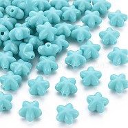 Opaque Acrylic Beads, Star, Turquoise, 10x10.5x6mm, Hole: 1.6mm, about 1690pcs/500g(MACR-S373-26-A03)