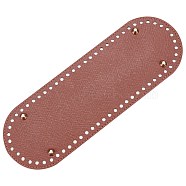 PU Leather Oval Bottom, for Knitting Bag, Women Bags Handmade DIY Accessories, Sienna, 30x10x0.4cm, Hole: 4.5mm(FIND-WH0066-96C)