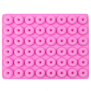 48-Cavity Silicone Donut Wax Melt Molds, For DIY Wax Seal Beads Craft Making, Pearl Pink, 199x151x12mm(STAM-PW0003-17A)