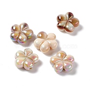 Opaque Acrylic Beads, AB Color, 5-Petal Flower, Camel, 21x22x9mm, Hole: 2.8mm(OACR-E004-18)