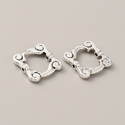 Tibetan Style Alloy Bead Frame, Antique Silver, Square, 14x14.5x2.5mm, Hole: 1.2mm, 95~100pcs/bag.(FIND-WH0034-45AS-06)