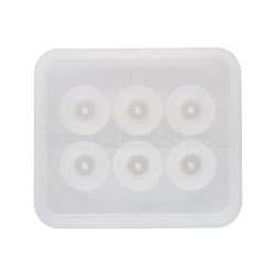 Bead Silicone Molds, Resin Casting Molds, For UV Resin, Epoxy Resin Jewelry Making, Round, White, 82x71x3mm, Hole: 2.4mm, Round: 19.2mm(X-AJEW-WH0009-03)