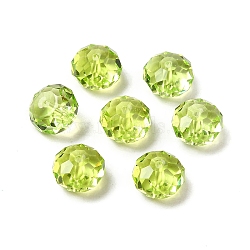 K9 Glass Imitation Austrian Crystal Beads, Faceted, Rondelle, Green Yellow, 8x5~5.5mm, Hole: 1.2~1.5mm(GLAA-D015-01A-16)