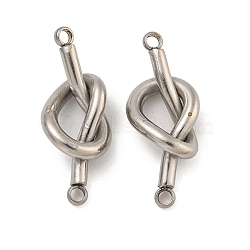 304 Stainless Steel Knot Links Connector Charms, Stainless Steel Color, 21.5x9x5mm, Hole: 1.4mm(STAS-K290-02P)