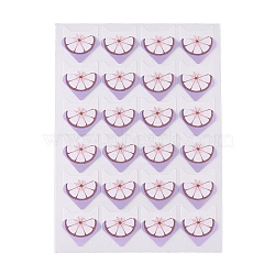 Cute Garcinia Mangostana Pattern Photo Corner Self-Adhesive Stickers, for DIY Scrapbook, Picture Album, Personal Journal, Purple, 12.5x9x0.07cm, Stickers: 22x20mm, 24pcs/sheet(DIY-K016-B03)