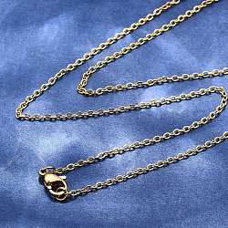 304 Stainless Steel Cable Chain Necklaces, with Lobster Claw Clasps, Golden, 17.7 inch(45cm), 1.5mm(STAS-O053-07G)