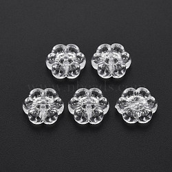 Transparent Acrylic Beads, Flower, Clear, 12.5x13x4mm, Hole: 1.2mm(X-TACR-T003-34)