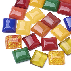 Resin Cabochons, Square, Mixed Color, 12x10x4.5mm(CRES-Q201-10x12-M)